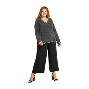 Umgee Zig Zag Pullover Sweater, Black